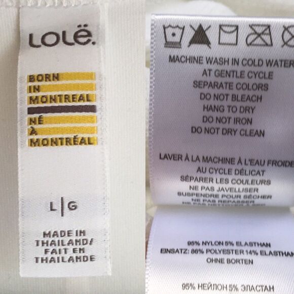 LOLE Sleeveless Tennis Athletic Mini Dress White  L - Picture 5 of 5